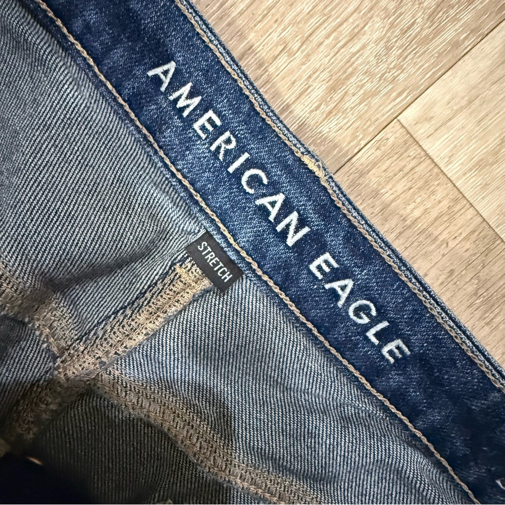 American Eagle Outfitters Distressed Dark Blue Boyfriend Jeans - Picture 4 of 7
